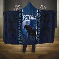 Estonia Hooded Blanket Night Wolf With Pattern - Wonder Print Shop