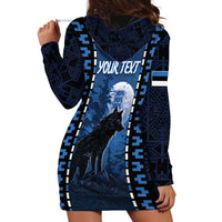Personalized Estonia Hoodie Dress Night Wolf With Pattern - Wonder Print Shop