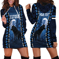 Personalized Estonia Hoodie Dress Night Wolf With Pattern - Wonder Print Shop