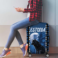Estonia Luggage Cover Night Wolf With Pattern - Wonder Print Shop