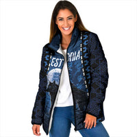 Personalized Estonia Padded Jacket Night Wolf With Pattern - Wonder Print Shop