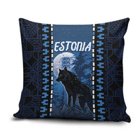 Estonia Pillow Cover Night Wolf With Pattern - Wonder Print Shop