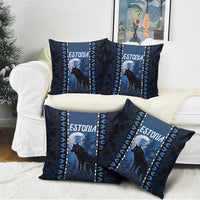 Estonia Pillow Cover Night Wolf With Pattern - Wonder Print Shop
