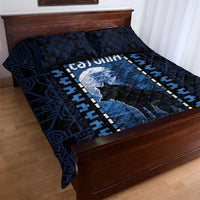 Estonia Quilt Bed Set Night Wolf With Pattern - Wonder Print Shop