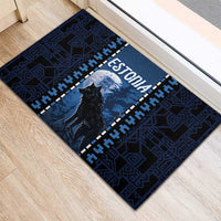 Estonia Rubber Doormat Night Wolf With Pattern - Wonder Print Shop
