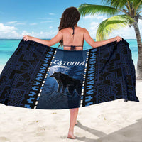 Estonia Sarong Night Wolf With Pattern - Wonder Print Shop