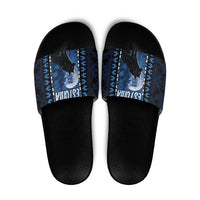 Estonia Slide Sandals Night Wolf With Pattern - Wonder Print Shop