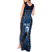 Personalized Estonia Tank Maxi Dress Night Wolf With Pattern - Wonder Print Shop