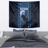 Estonia Tapestry Night Wolf With Pattern - Wonder Print Shop