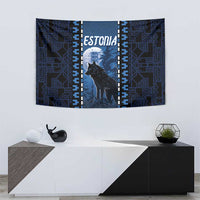 Estonia Tapestry Night Wolf With Pattern - Wonder Print Shop