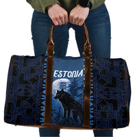 Estonia Travel Bag Night Wolf With Pattern - Wonder Print Shop
