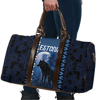 Estonia Travel Bag Night Wolf With Pattern - Wonder Print Shop