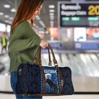 Estonia Travel Bag Night Wolf With Pattern - Wonder Print Shop