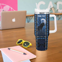 Personalized Estonia Tumbler With Handle Night Wolf With Pattern - Wonder Print Shop