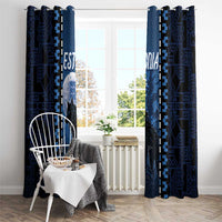 Estonia Window Curtain Night Wolf With Pattern - Wonder Print Shop