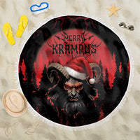 Merry Krampus Beach Blanket Dark Grunge Christmas - Wonder Print Shop