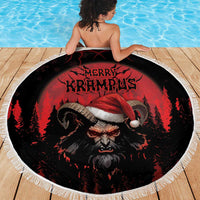 Merry Krampus Beach Blanket Dark Grunge Christmas - Wonder Print Shop