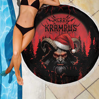 Merry Krampus Beach Blanket Dark Grunge Christmas - Wonder Print Shop