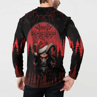 Merry Krampus Button Sweatshirt Dark Grunge Christmas - Wonder Print Shop
