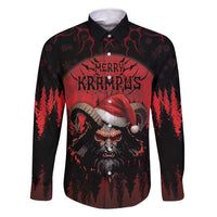 Merry Krampus Family Matching Long Sleeve Bodycon Dress and Hawaiian Shirt Dark Grunge Christmas - Wonder Print Shop