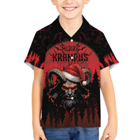 Merry Krampus Family Matching Off Shoulder Maxi Dress and Hawaiian Shirt Dark Grunge Christmas - Wonder Print Shop