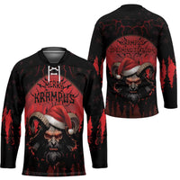 Merry Krampus Hockey Jersey Dark Grunge Christmas - Wonder Print Shop