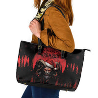 Merry Krampus Leather Tote Bag Dark Grunge Christmas - Wonder Print Shop