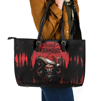 Merry Krampus Leather Tote Bag Dark Grunge Christmas - Wonder Print Shop