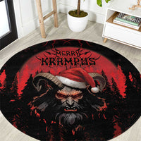Merry Krampus Round Carpet Dark Grunge Christmas - Wonder Print Shop