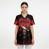 Merry Krampus Scrub Top Dark Grunge Christmas - Wonder Print Shop