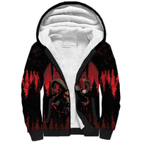 Merry Krampus Sherpa Hoodie Dark Grunge Christmas - Wonder Print Shop