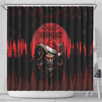 Merry Krampus Shower Curtain Dark Grunge Christmas - Wonder Print Shop