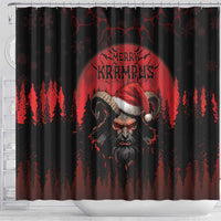Merry Krampus Shower Curtain Dark Grunge Christmas - Wonder Print Shop