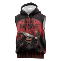 Merry Krampus Sleeveless Zip Hoodie Dark Grunge Christmas - Wonder Print Shop