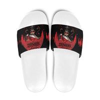 Merry Krampus Slide Sandals Dark Grunge Christmas - Wonder Print Shop