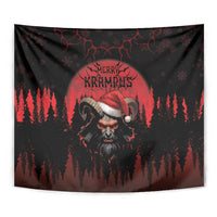 Merry Krampus Tapestry Dark Grunge Christmas - Wonder Print Shop
