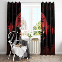 Merry Krampus Window Curtain Dark Grunge Christmas - Wonder Print Shop
