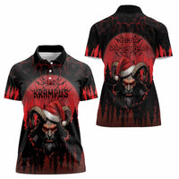 Merry Krampus Women Polo Shirt Dark Grunge Christmas - Wonder Print Shop