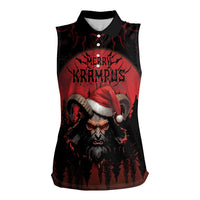 Merry Krampus Women Sleeveless Polo Shirt Dark Grunge Christmas - Wonder Print Shop