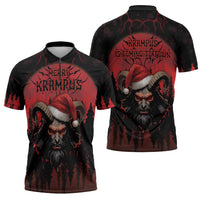 Merry Krampus Zipper Polo Shirt Dark Grunge Christmas - Wonder Print Shop