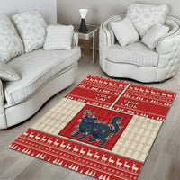 Yule Cat And Yule Lads Area Rug Cute Retro Style - Wonder Print Shop