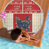 Yule Cat And Yule Lads Beach Blanket Cute Retro Style - Wonder Print Shop