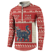 Yule Cat And Yule Lads Button Sweatshirt Cute Retro Style - Wonder Print Shop