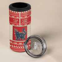 Yule Cat And Yule Lads 4 in 1 Can Cooler Tumbler Cute Retro Style - Wonder Print Shop
