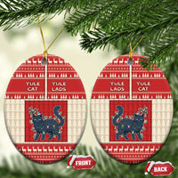 Yule Cat And Yule Lads Ceramic Ornament Cute Retro Style - Wonder Print Shop