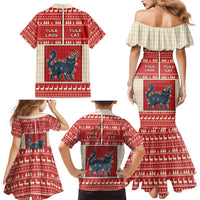 Yule Cat And Yule Lads Family Matching Mermaid Dress and Hawaiian Shirt Cute Retro Style - Wonder Print Shop