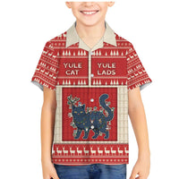 Yule Cat And Yule Lads Family Matching Mermaid Dress and Hawaiian Shirt Cute Retro Style - Wonder Print Shop