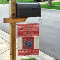 Yule Cat And Yule Lads Garden Flag Cute Retro Style - Wonder Print Shop