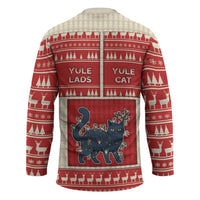 Yule Cat And Yule Lads Hockey Jersey Cute Retro Style - Wonder Print Shop