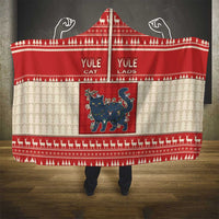 Yule Cat And Yule Lads Hooded Blanket Cute Retro Style - Wonder Print Shop